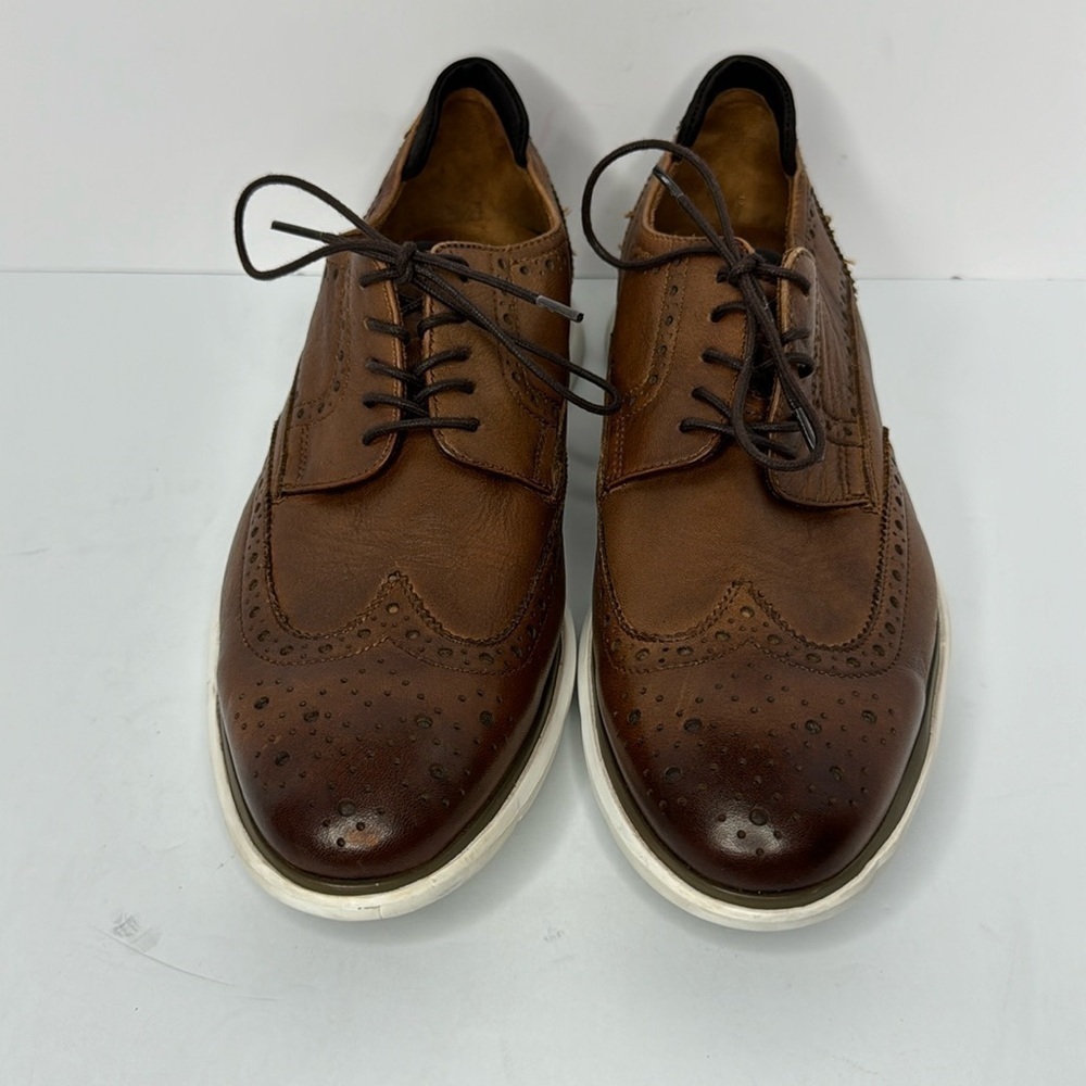 Kenneth Cole New York Cognac Colvin 2.0 Brogue Leather Sneaker Men Size 9